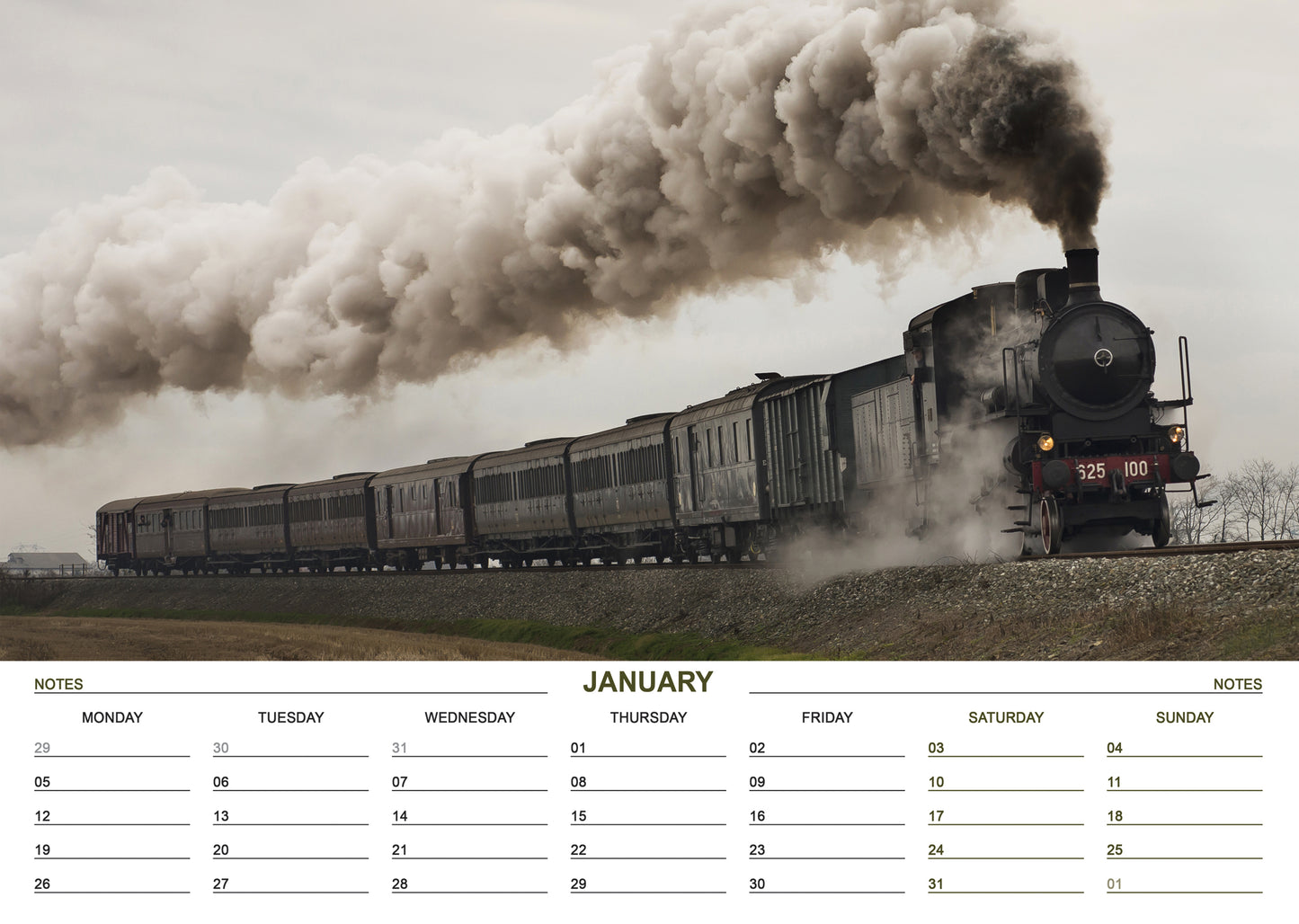 Steam Trains Calendar 2026 – A Tribute to Classic Engineering
