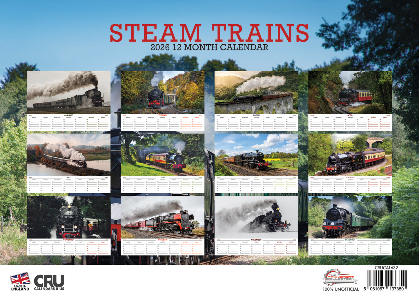Steam Trains Calendar 2026 – A Tribute to Classic Engineering