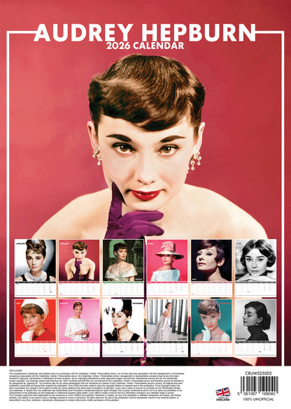 Audrey Hepburn Calendar 2026 – A Year of Grace, Glamour & Hollywood Iconography