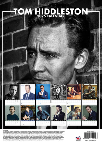 Tom Hiddleston Calendar 2026 – A Year of Elegance, Wit & Marvel Magic