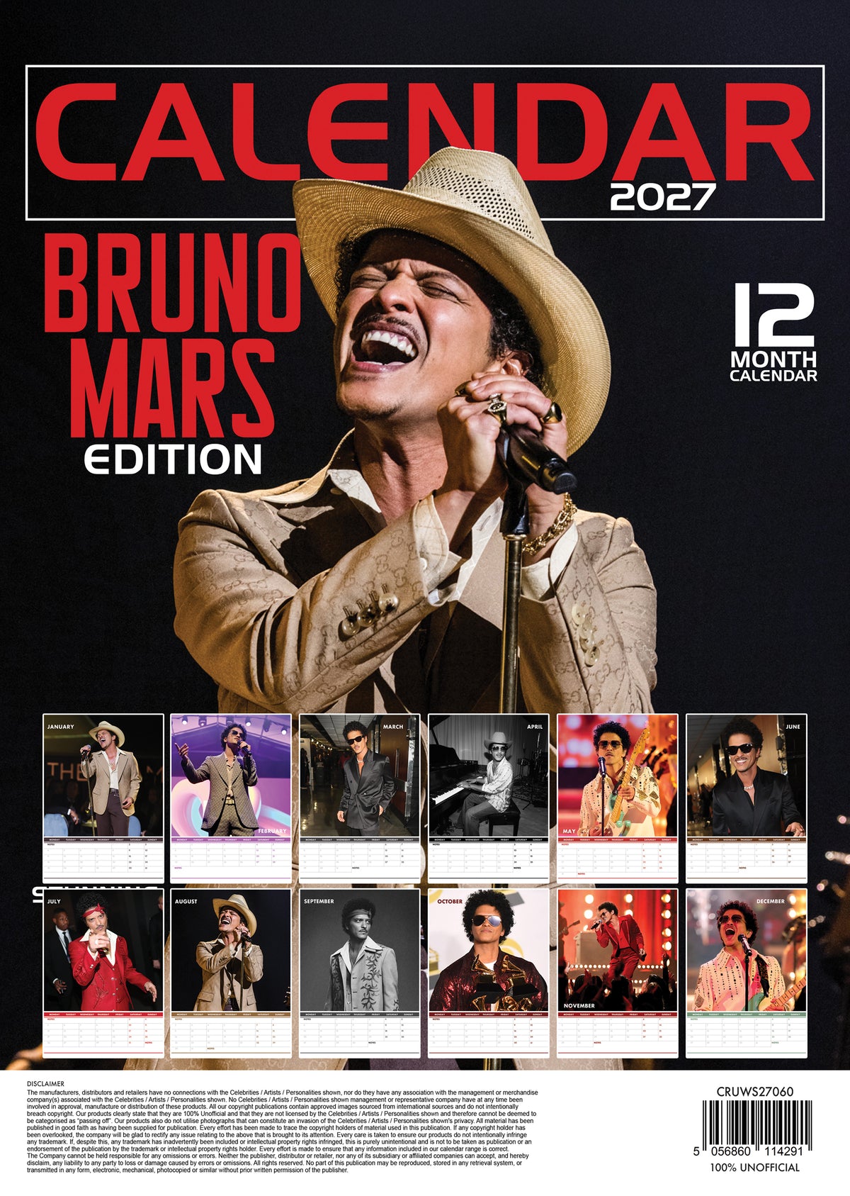 Bruno Mars Calendar 2027