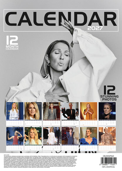 Celine Dion Calendar 2027 – A Year of Elegance, Emotion, and Legendary Music