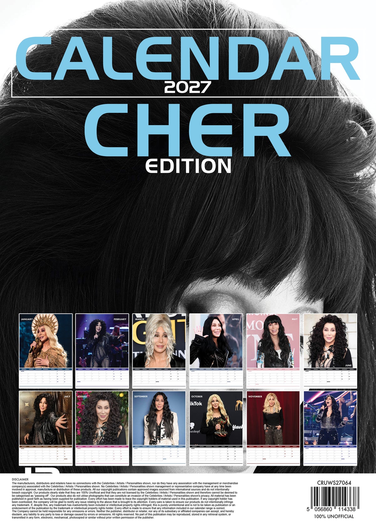 Cher Calendar 2027 – A Year of Glamour, Music, and Timeless Icon