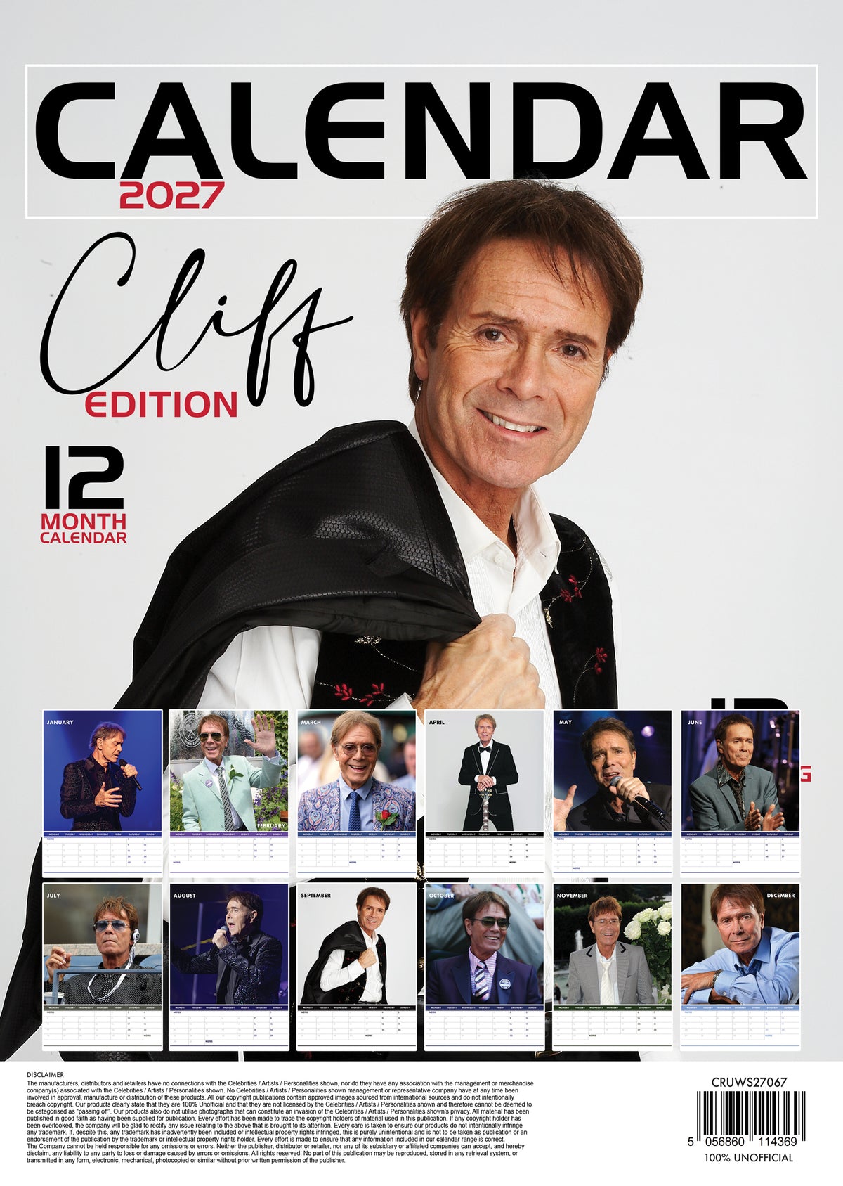 Cliff Richard Calendar 2027 – A Year of Timeless Hits and Iconic Moments