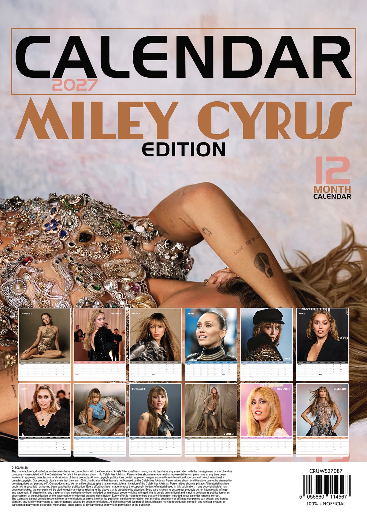 Miley Cyrus Calendar 2027