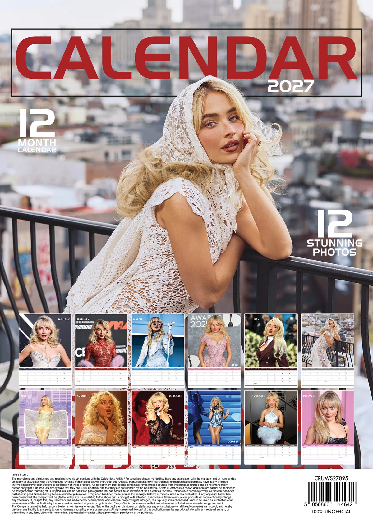 Sabrina Carpenter Calendar 2027