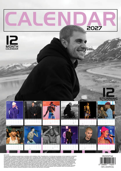 Justin Bieber Calendar 2027 – A Year of Pop Superstar Moments