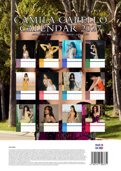 Camila Cabello Music Calendar 2027 – M-PRA Range