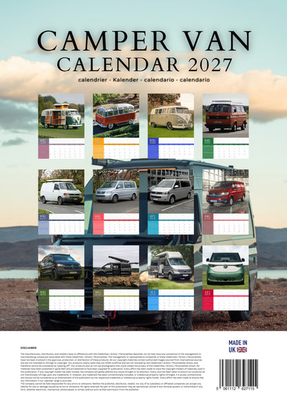 Camper Van Transport Calendar 2027 – M-PRA Range