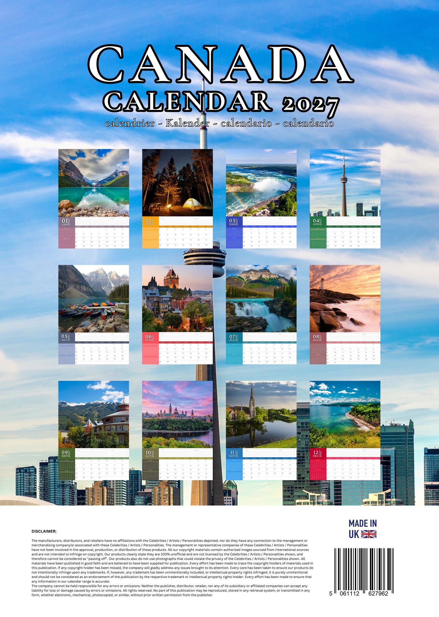Canada Calendar 2027 – M-PRA Range