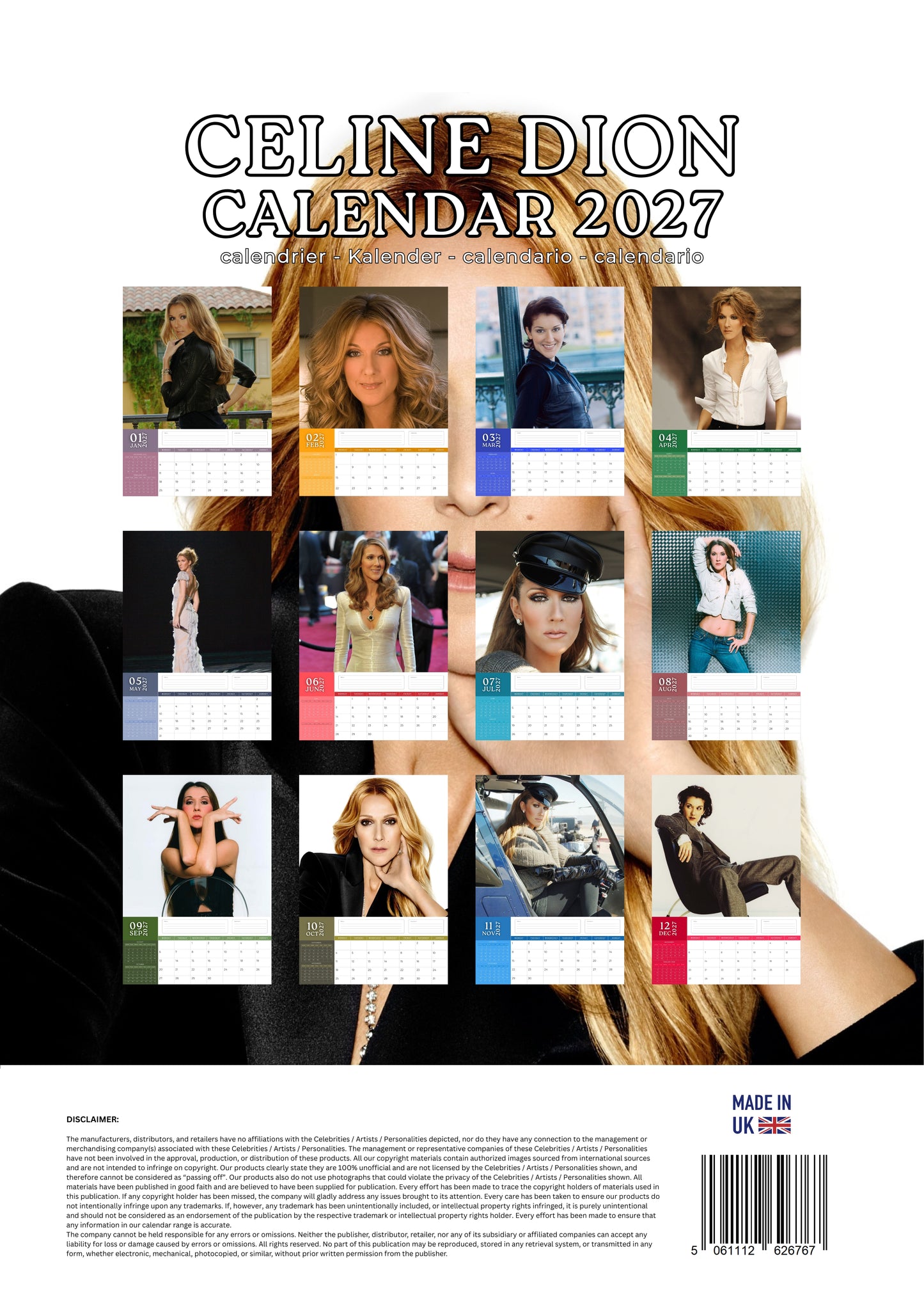 Celine Dion Music Calendar 2027 – M-PRA Range