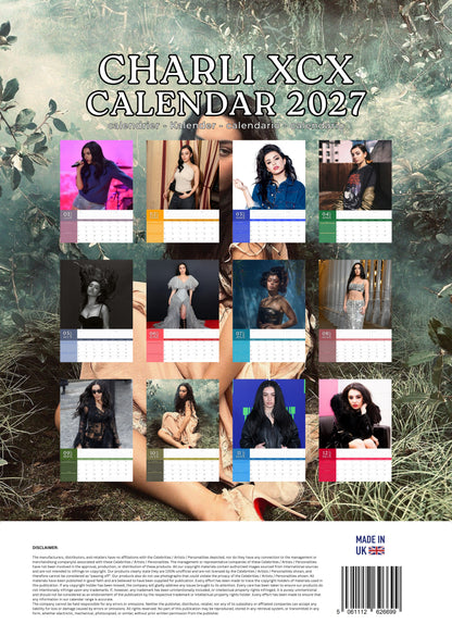 Charli XCX Music Calendar 2027 – M-PRA Range