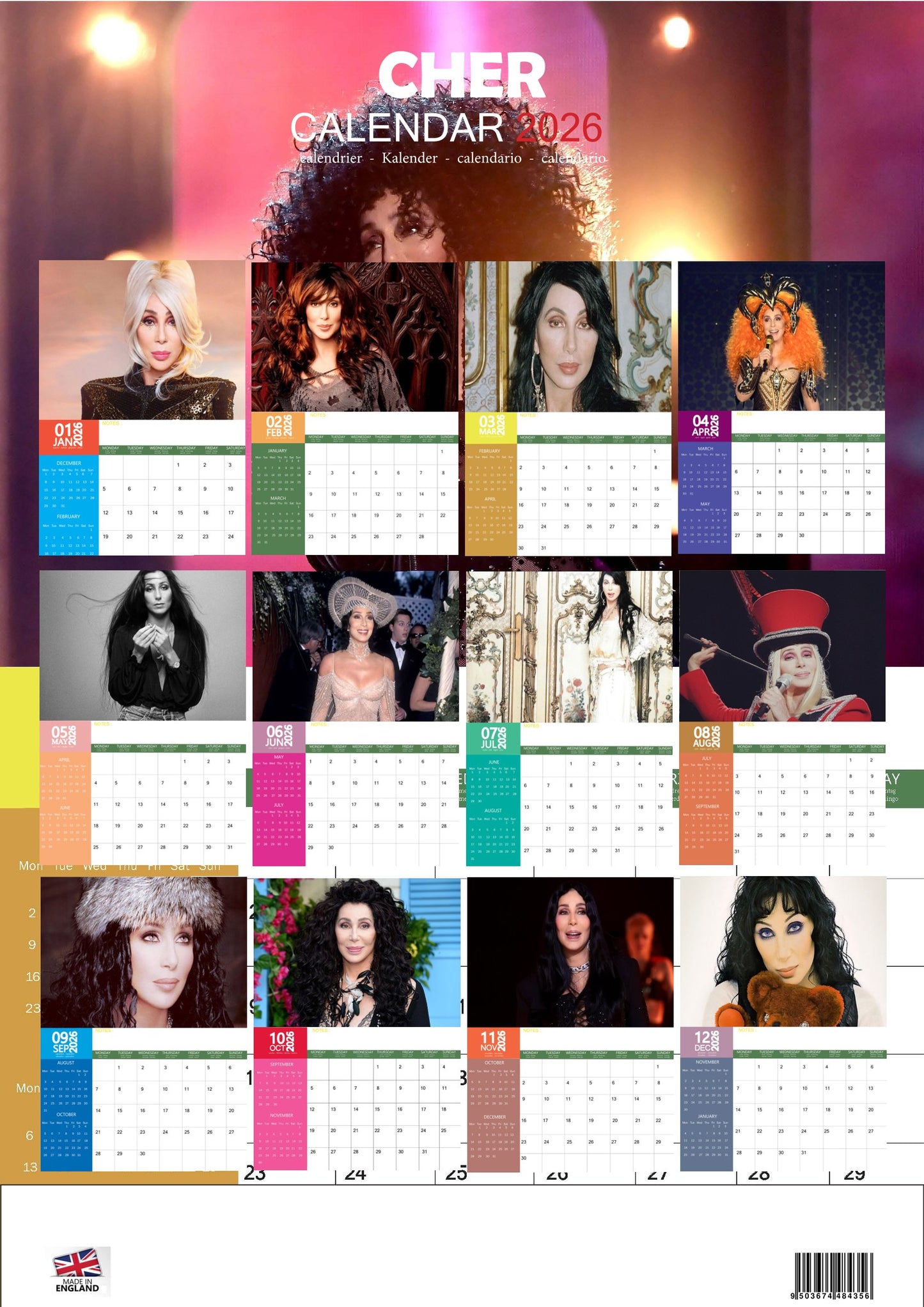 Cher Music Calendar 2026 – M-PRA Range