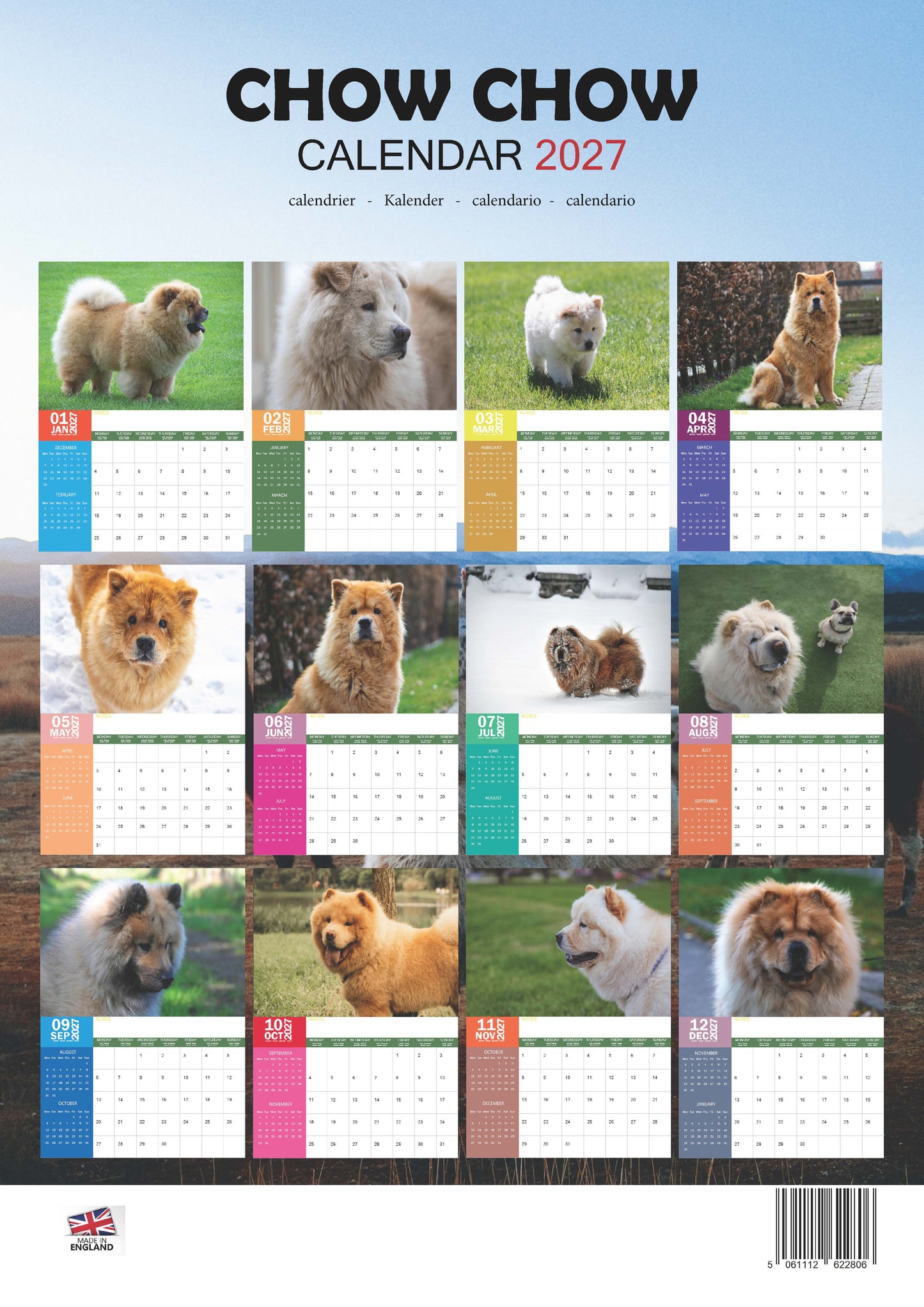 Chow Chow Dog Calendar 2027 – M-PRA Range
