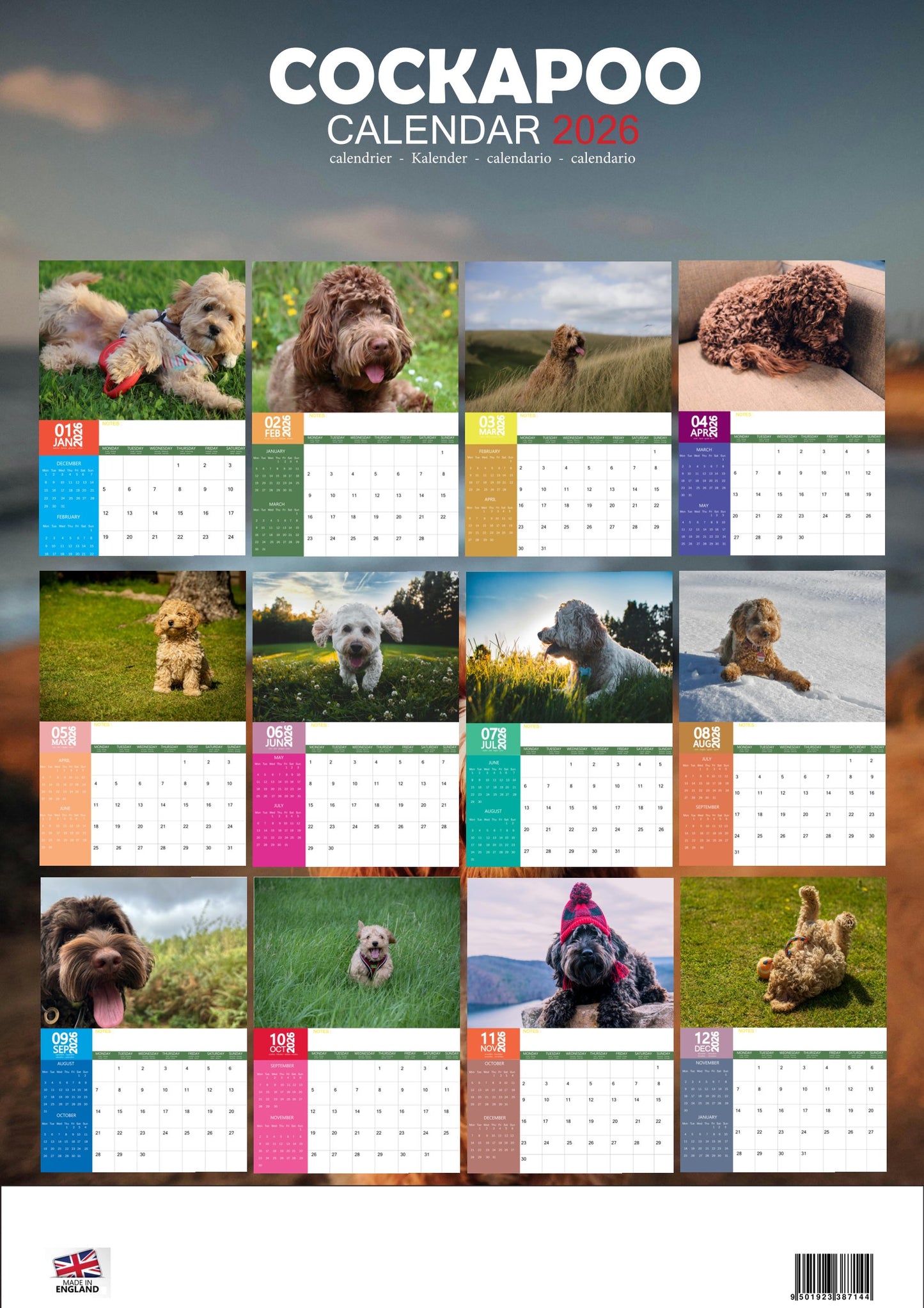 Cockapoo Dog Calendar 2026 – M-PRA Range