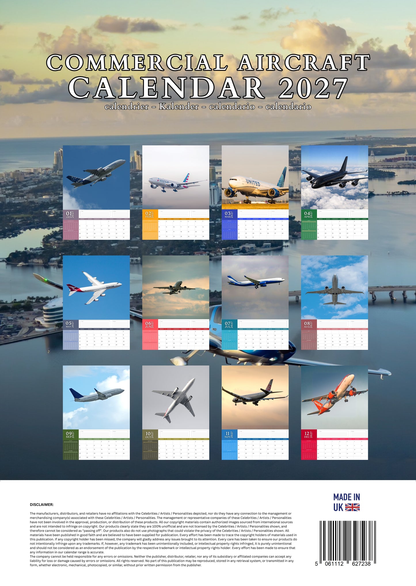 Commercial Aircraft Transport Calendar 2027 – M-PRA Range