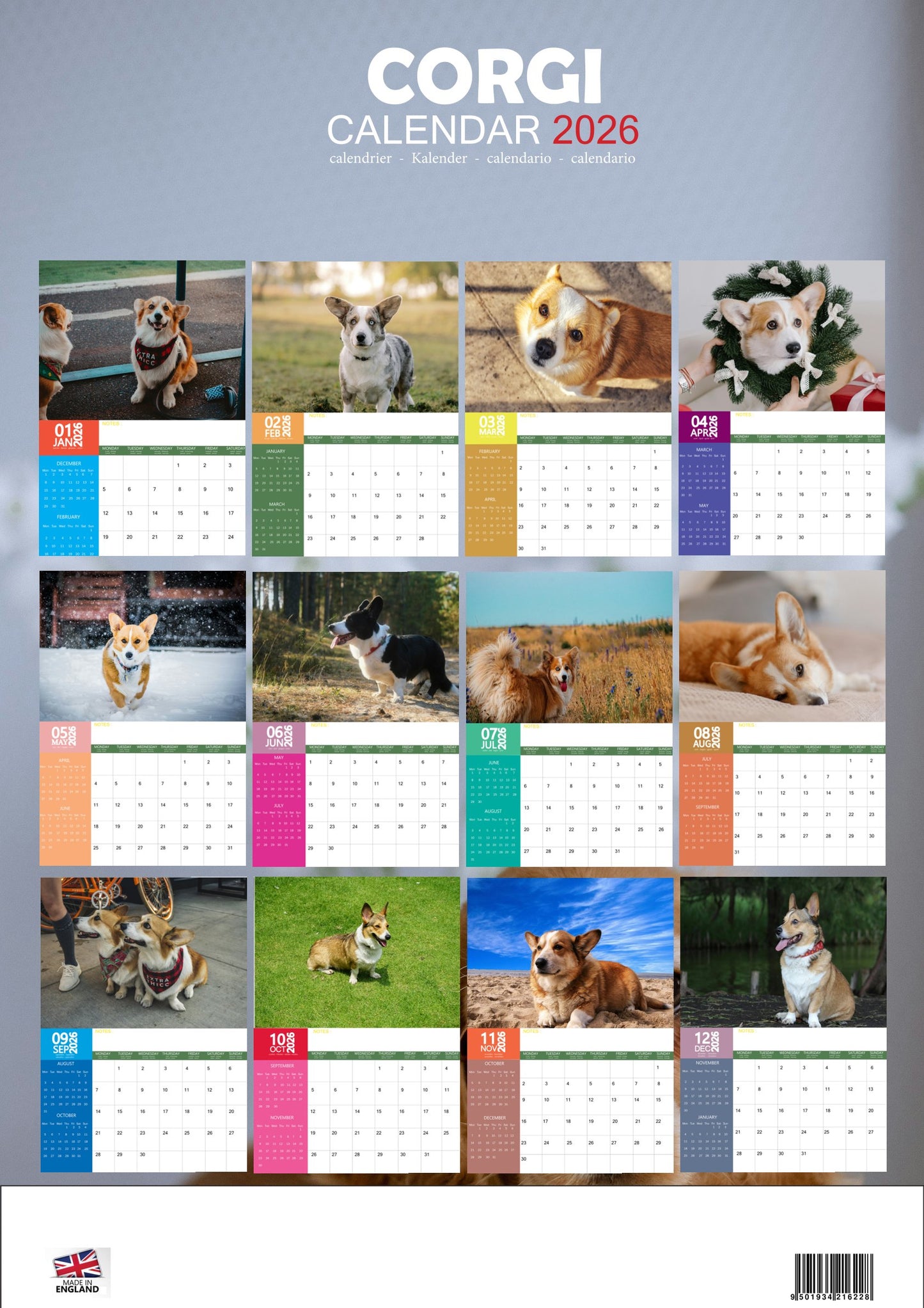 Corgi Dog Calendar 2026 – M-PRA Range