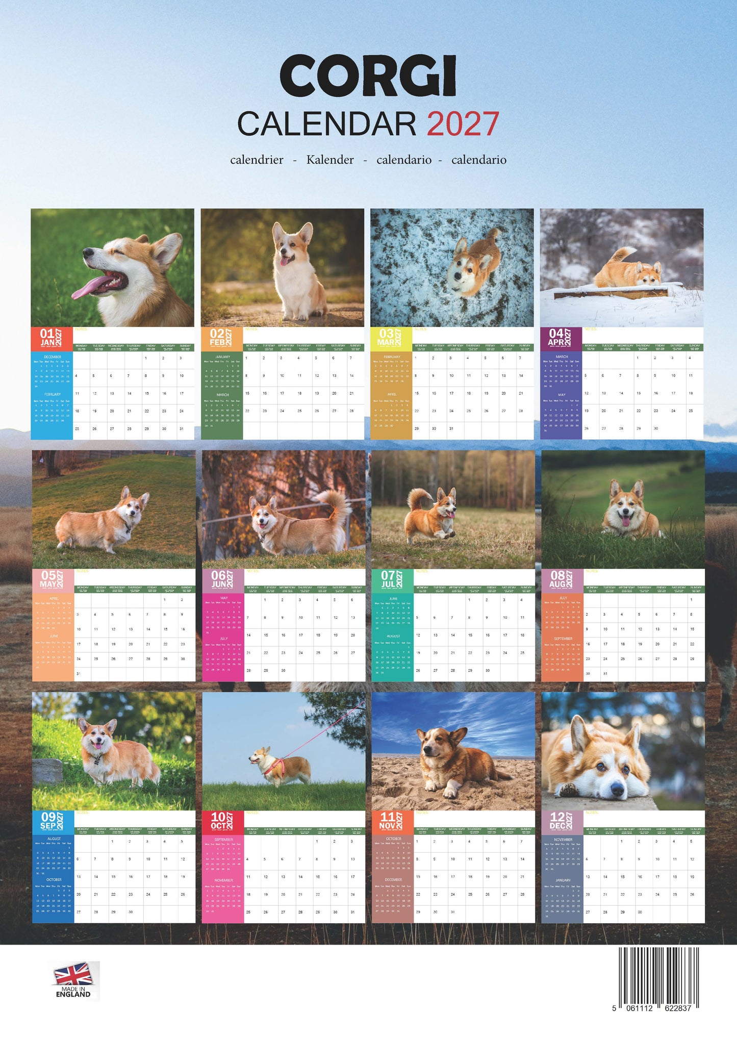 Corgi Dog Calendar 2027 – M-PRA Range