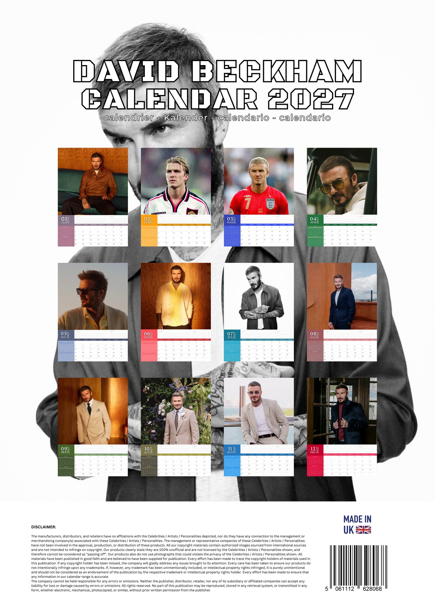 David Beckham Calendar 2027 – M-PRA Range