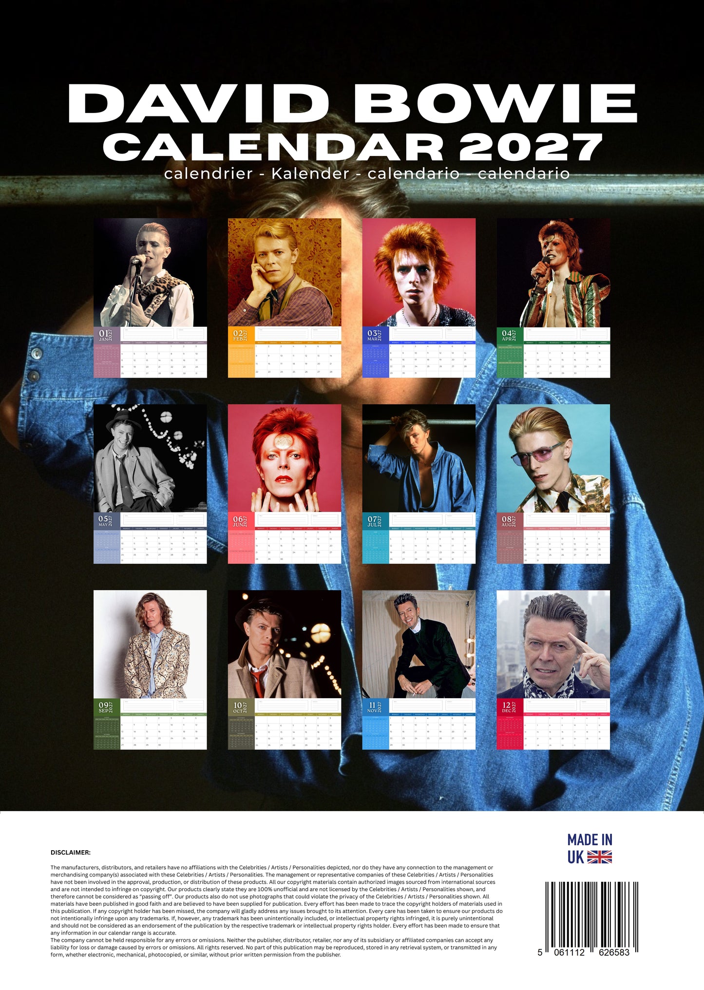 David Bowie Music Calendar 2027 – M-PRA Range