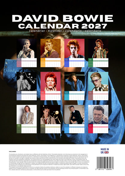 David Bowie Music Calendar 2027 – M-PRA Range