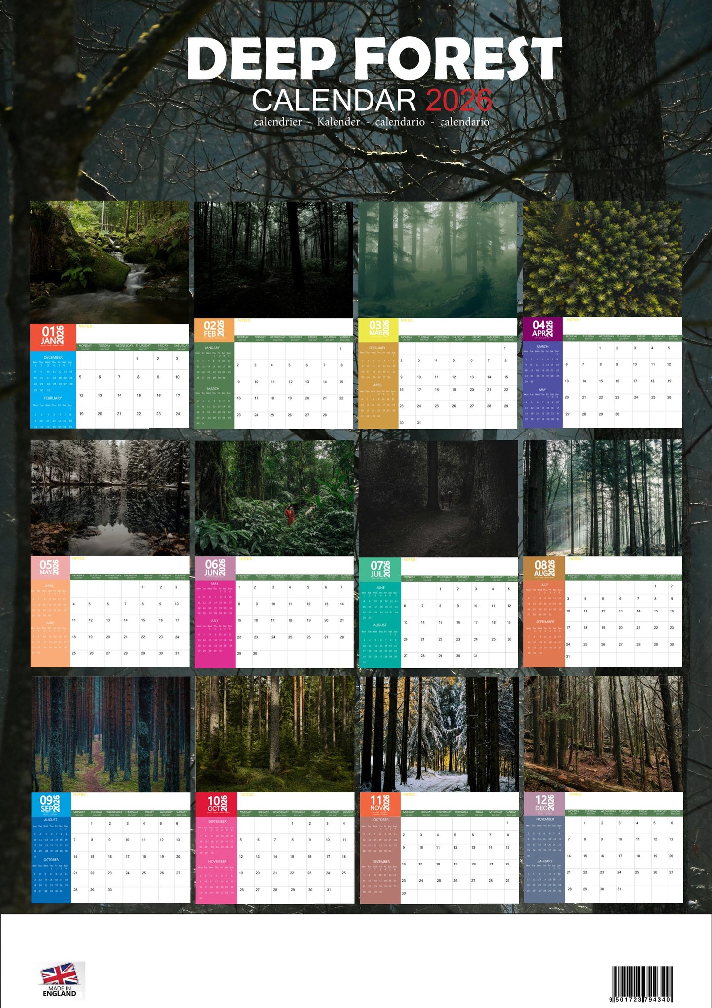 Deep Forest Natural Calendar 2026 – M-PRA Range