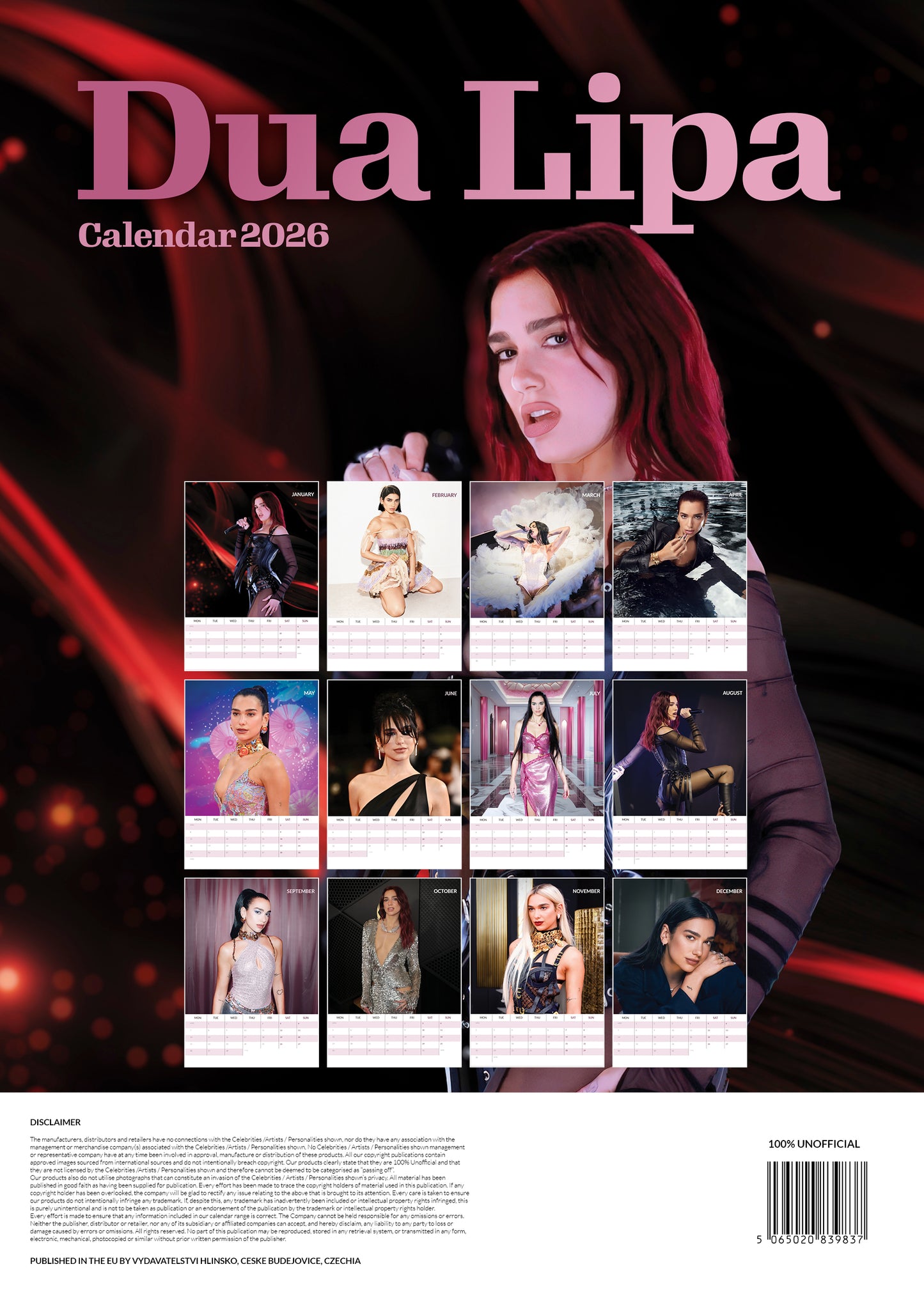 Dua Lipa Calendar 2026 – RR Range