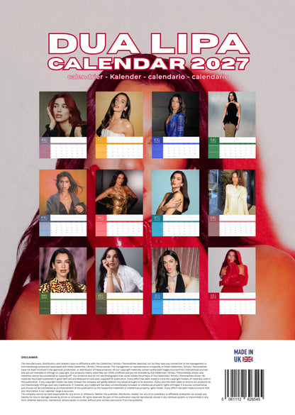 Dua Lipa Music Calendar 2027 – M-PRA Range