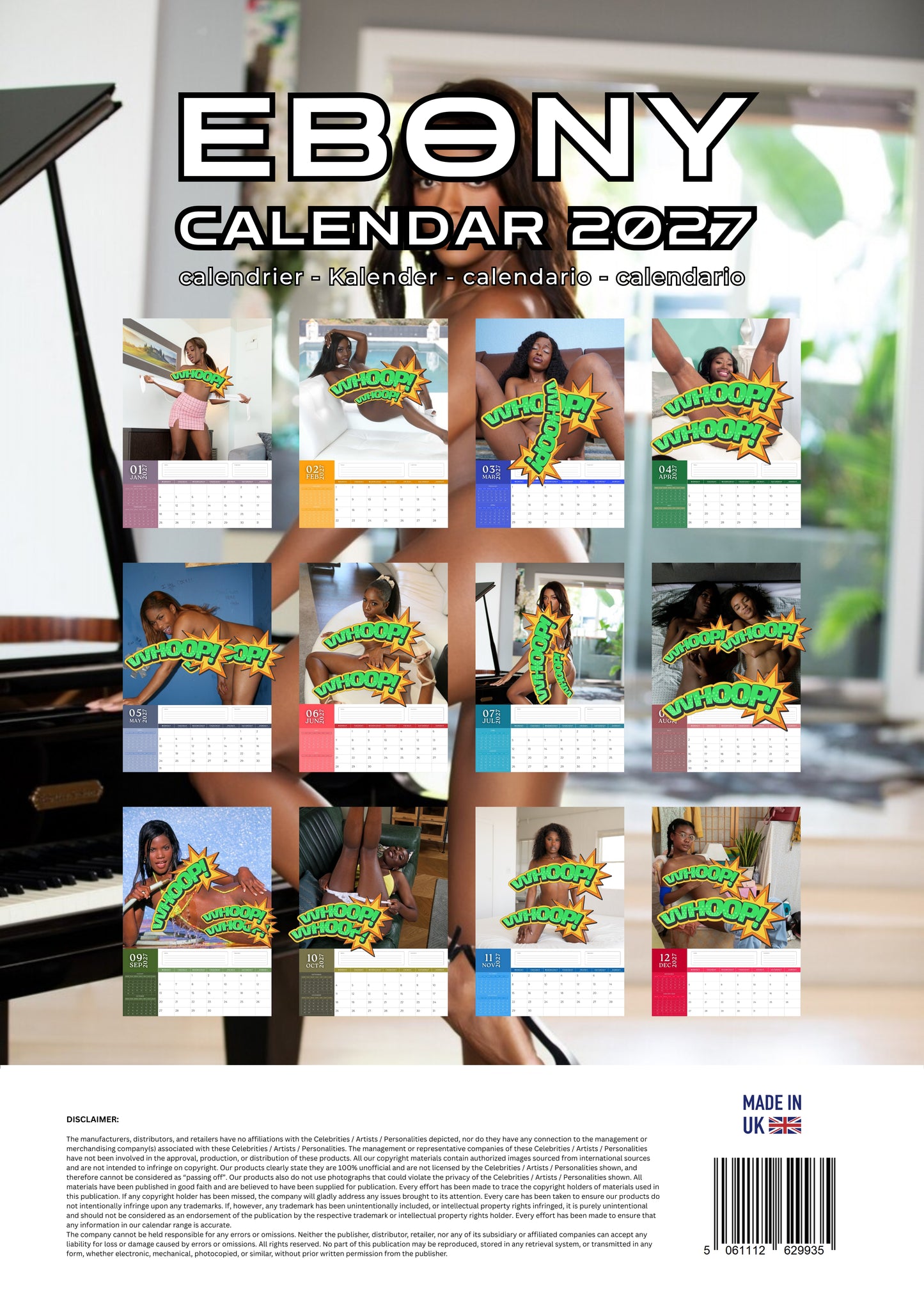 Ebony XXX 2027 Wall Calendar – 12 Month Premium Glamour Edition
