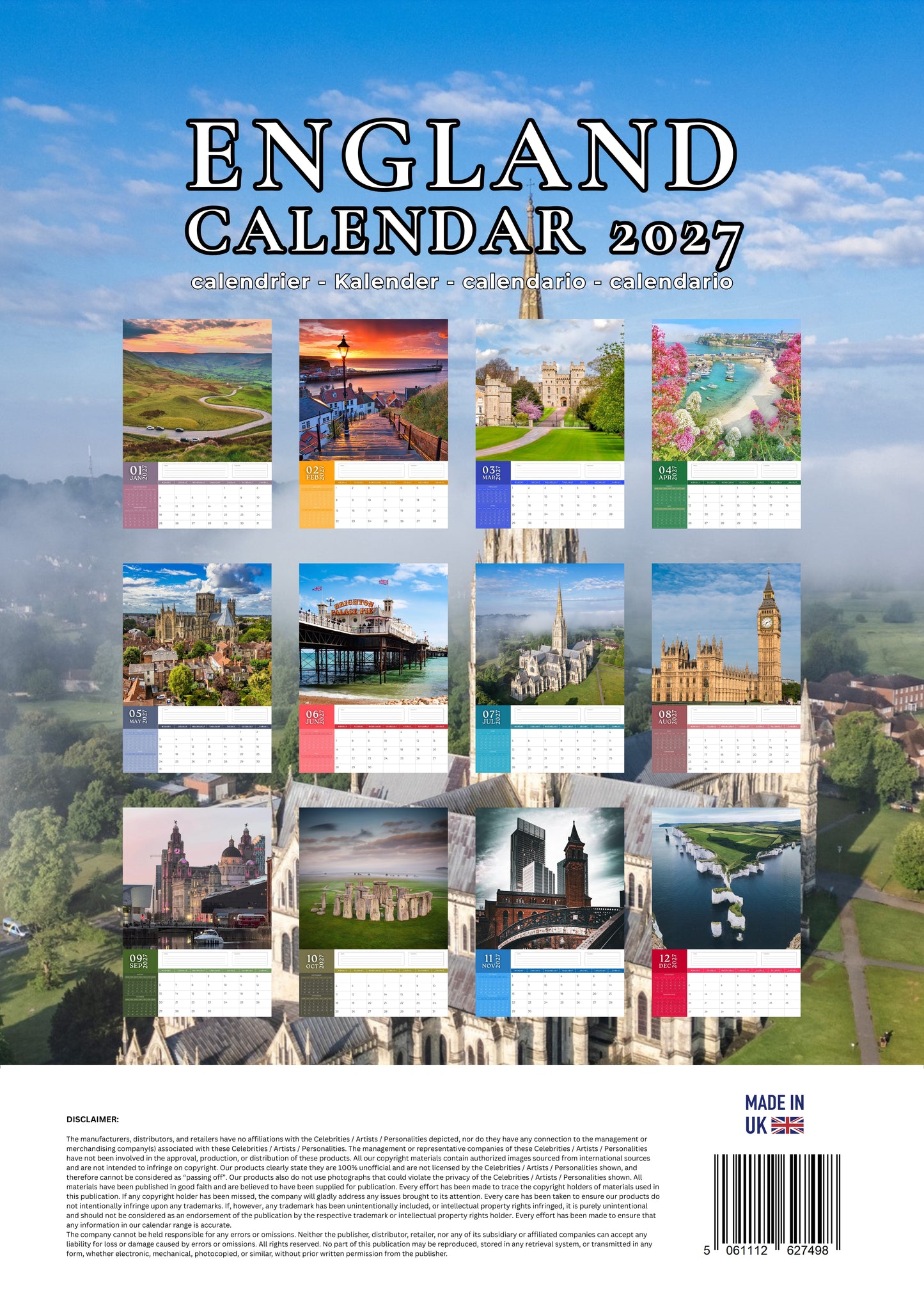 England Calendar 2027 – M-PRA Range