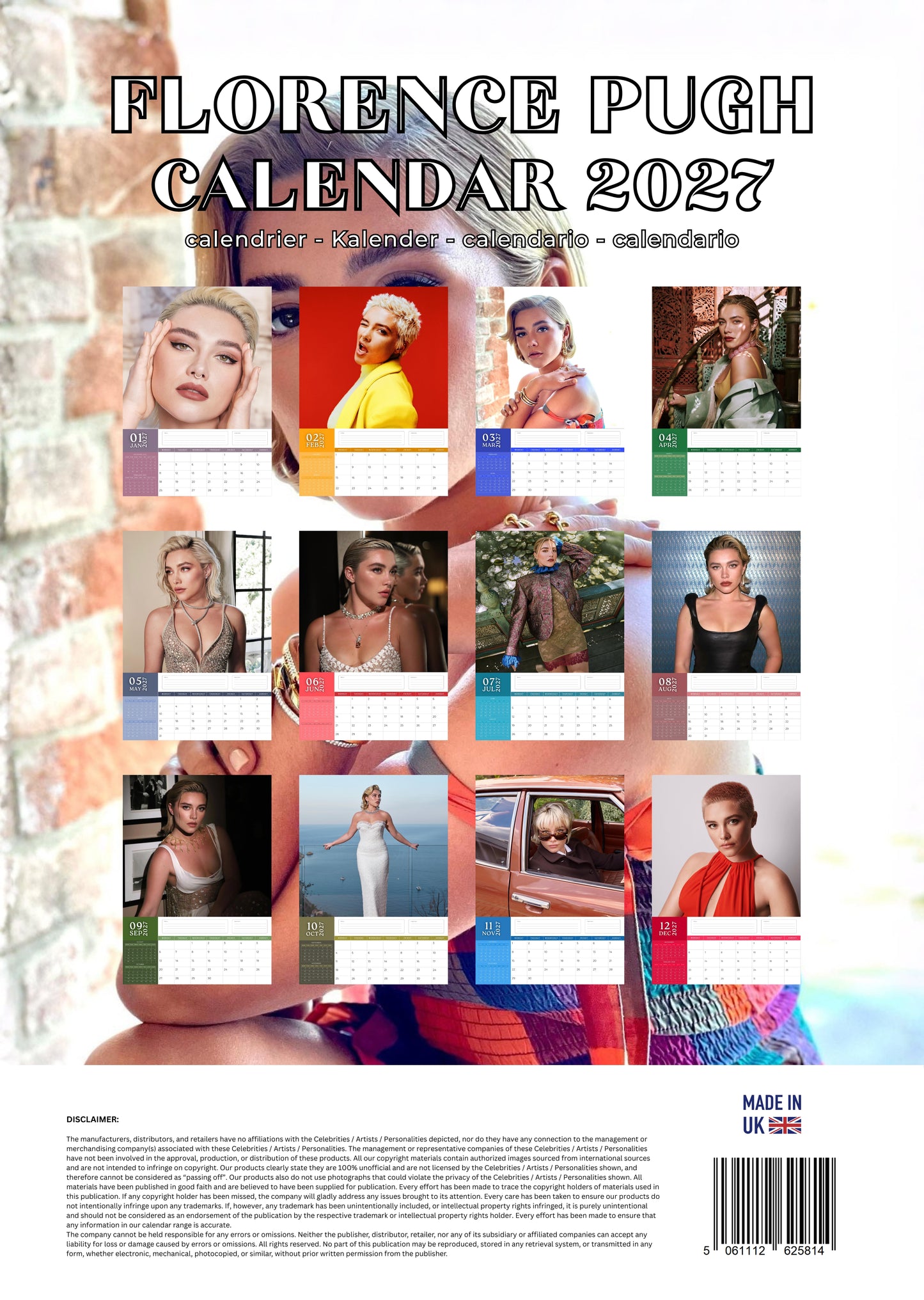 Florence Pugh Calendar 2027 – M-PRA Range