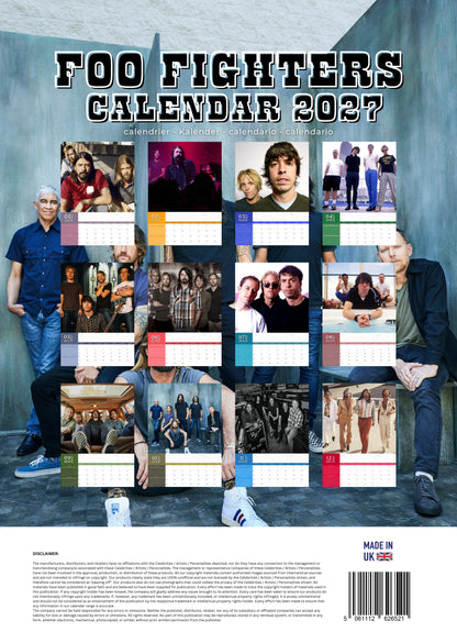 Foo Fighters Music Calendar 2027 – M-PRA Range