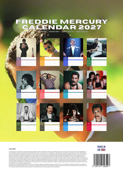 Freddie Mercury Music Calendar 2027 – M-PRA Range