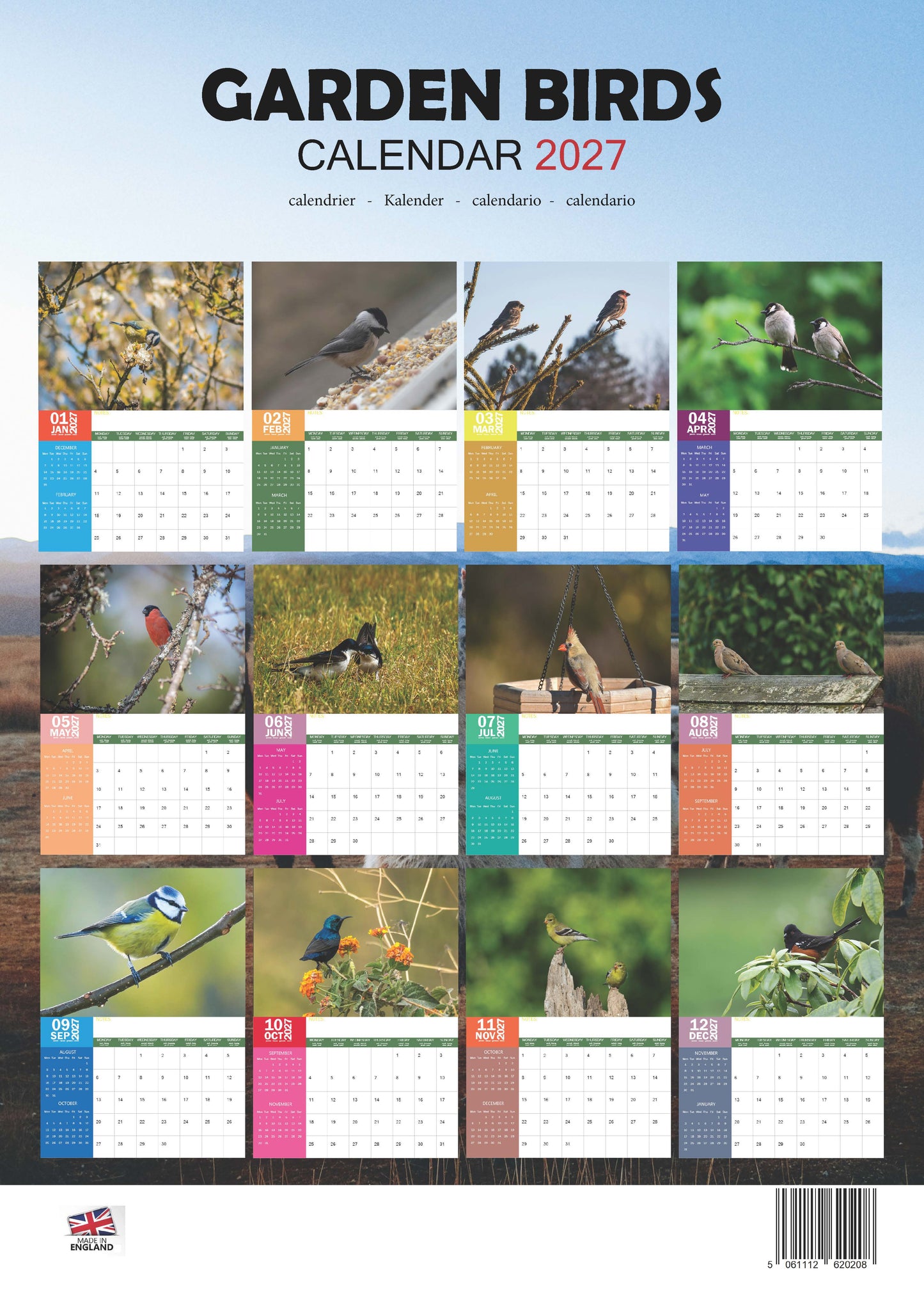 Garden Birds Calendar 2027 – M-PRA Range
