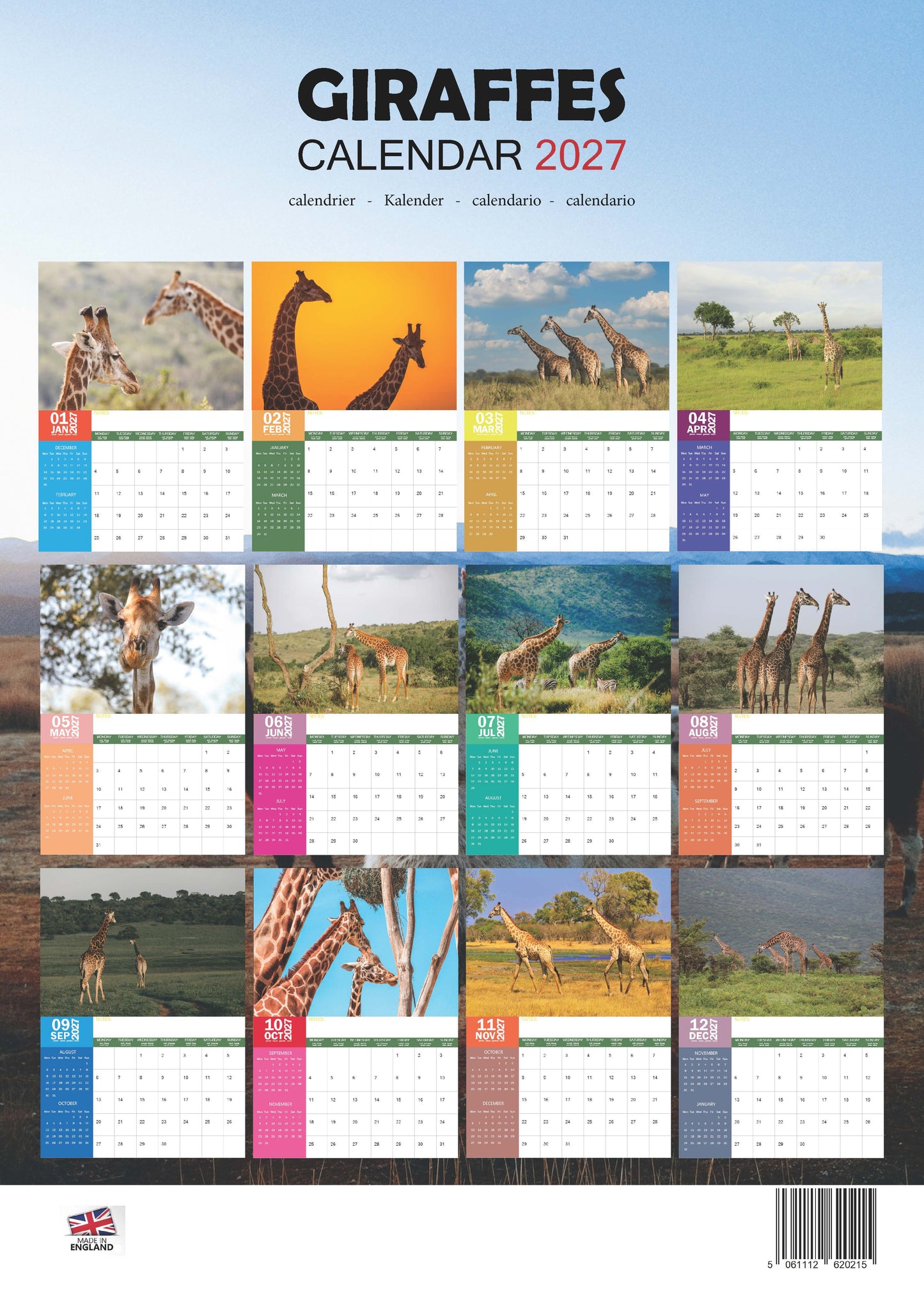 Giraffes Calendar 2027 – M-PRA Range