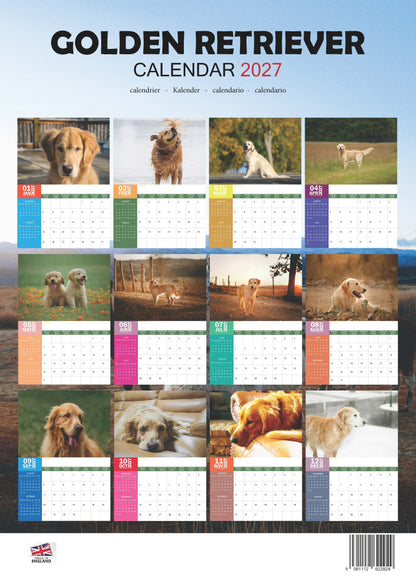 Golden Retriever Dog Calendar 2027 – M-PRA Range
