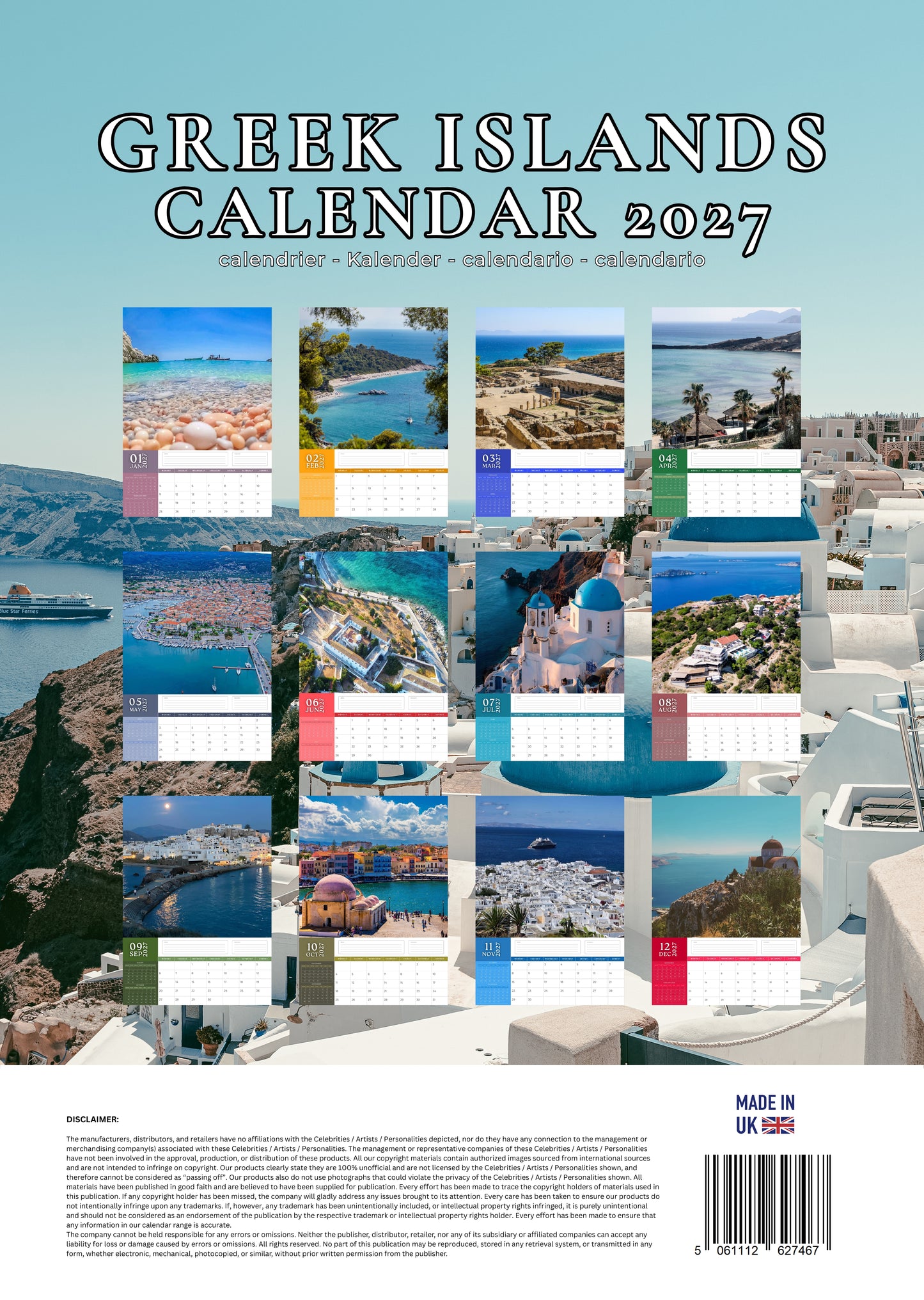 Greek Islands Calendar 2027 – M-PRA Range