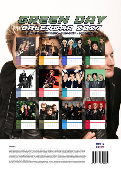 Green Day Music Calendar 2027 – M-PRA Range