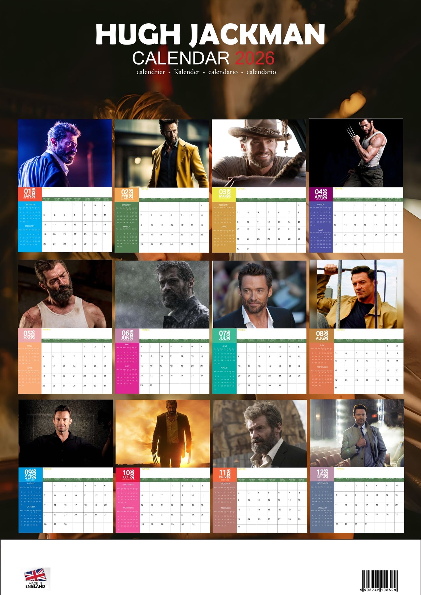 Hugh Jackman Celebrity Calendar 2026 – M-PRA Range