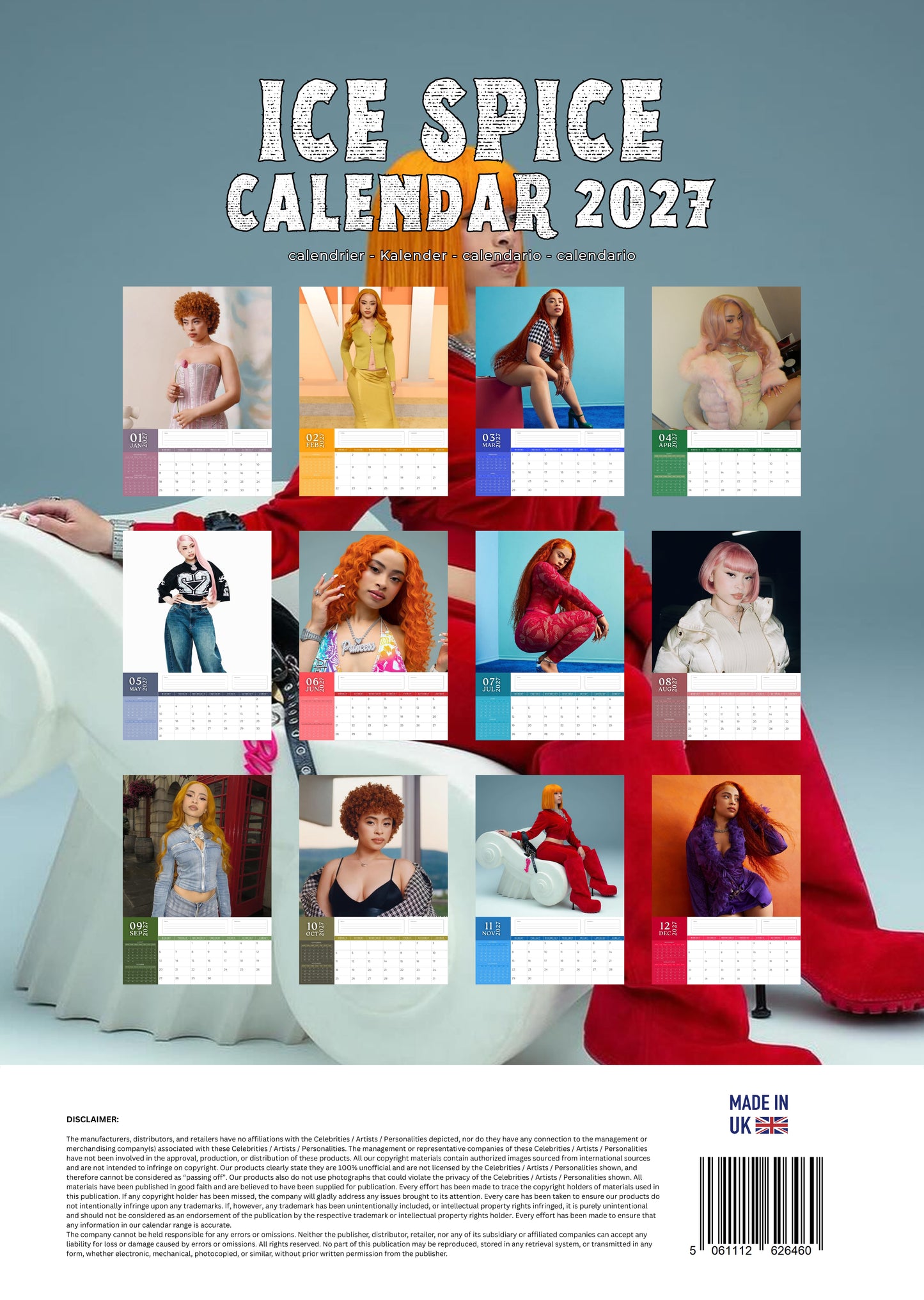 Ice Spice Music Calendar 2027 – M-PRA Range