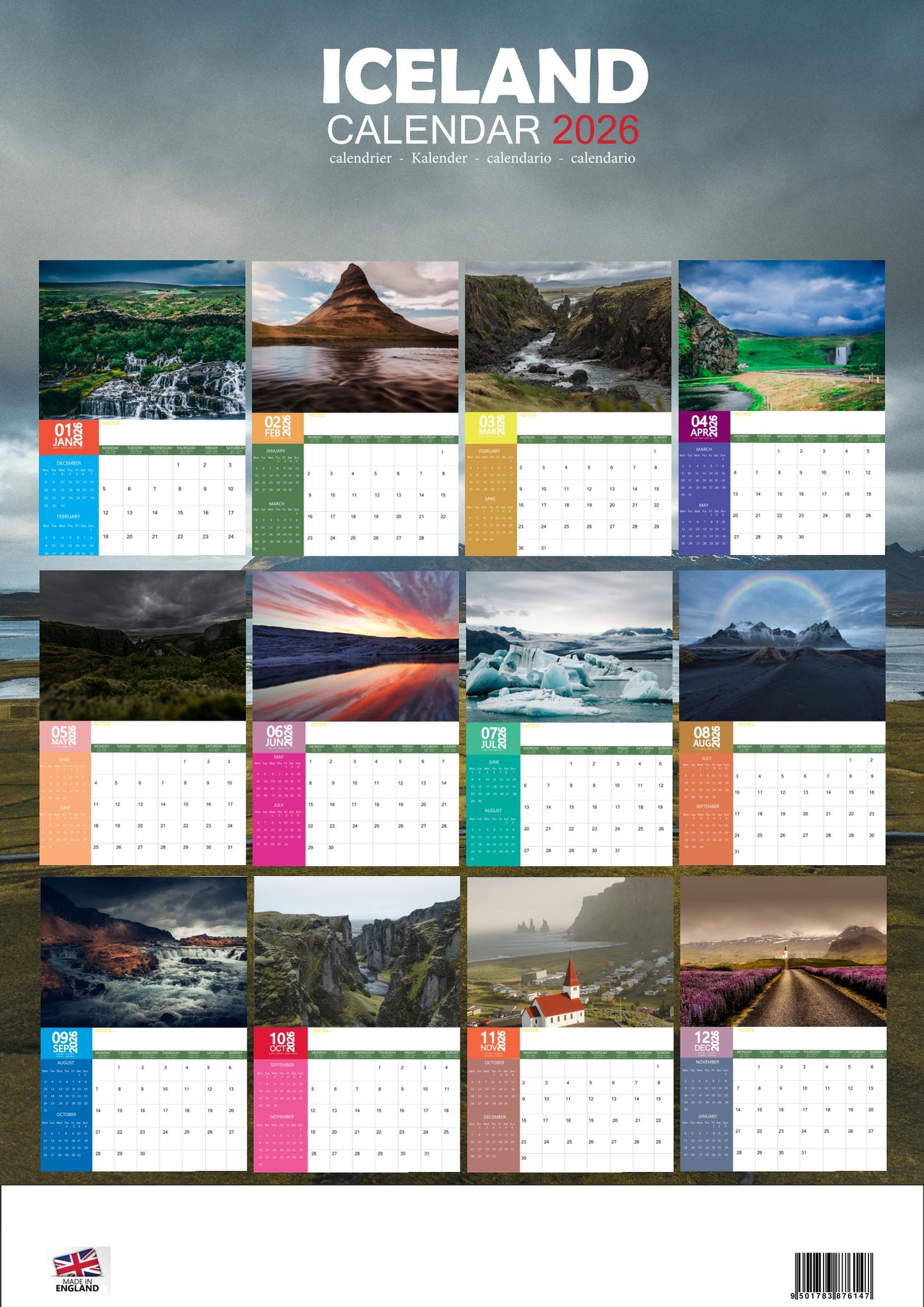 Iceland Calendar 2026 – M-PRA Range