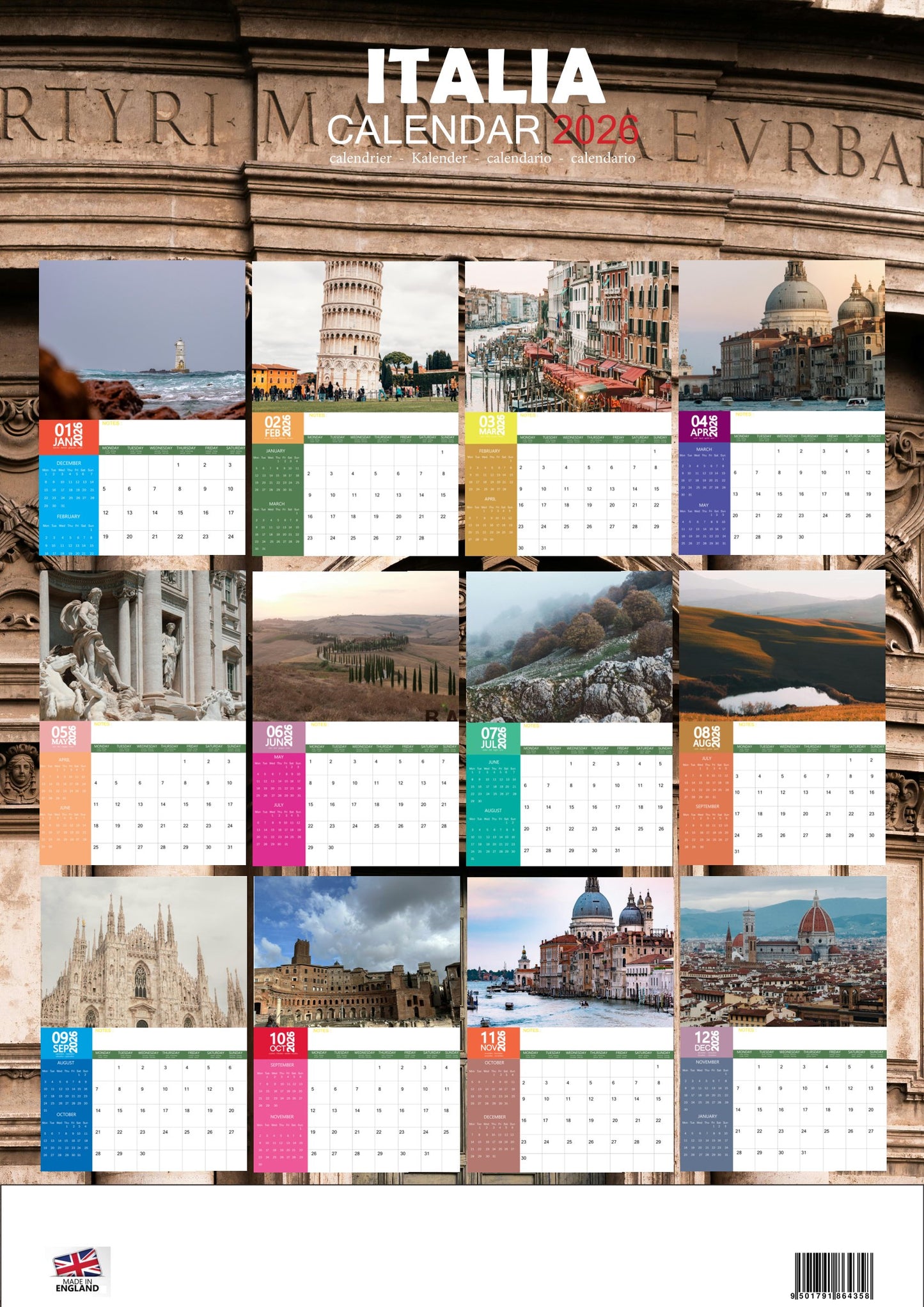 Italia Calendar 2026 – M-PRA Range