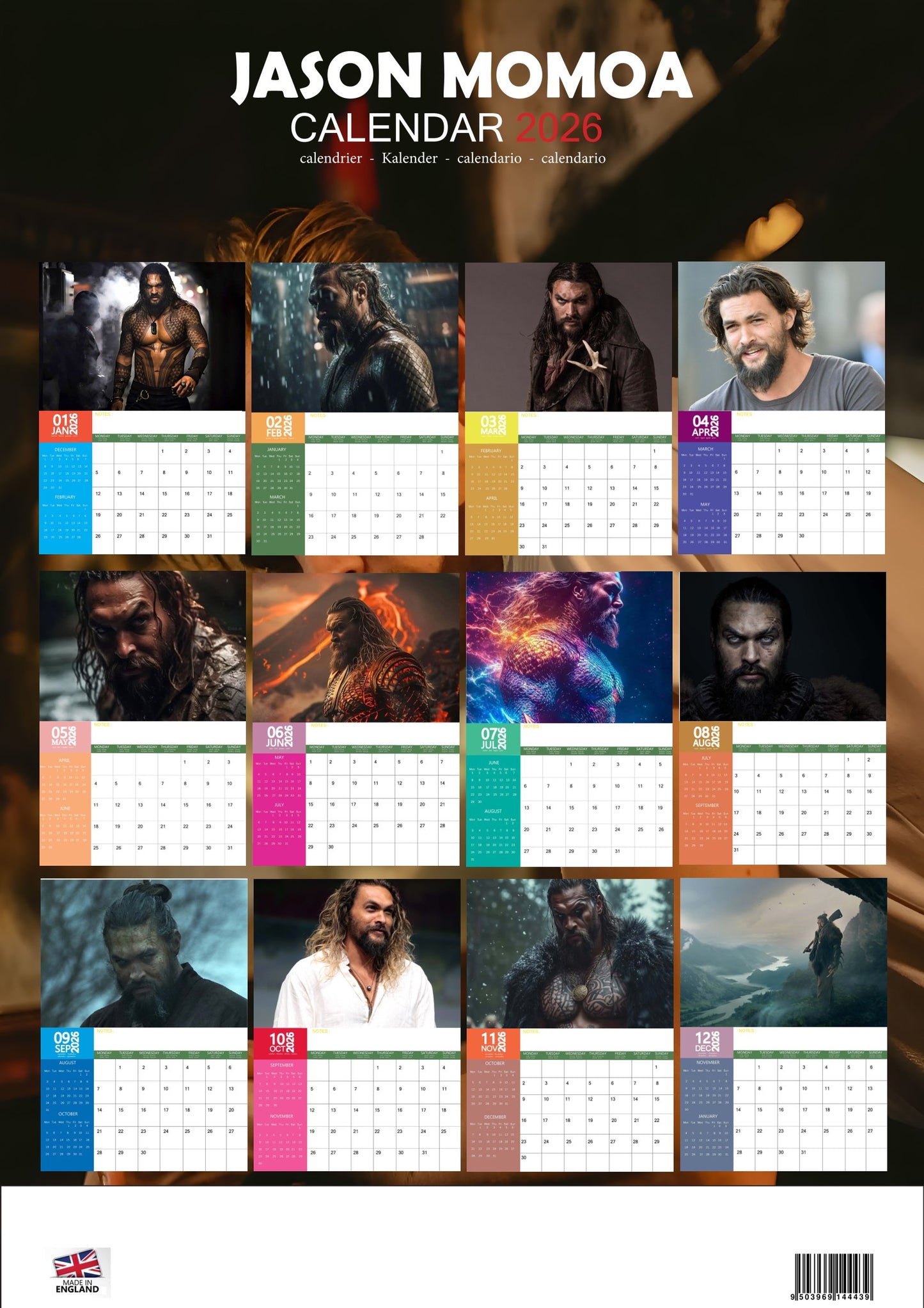 Jason Momoa Celebrity Calendar 2026 – M-PRA Range