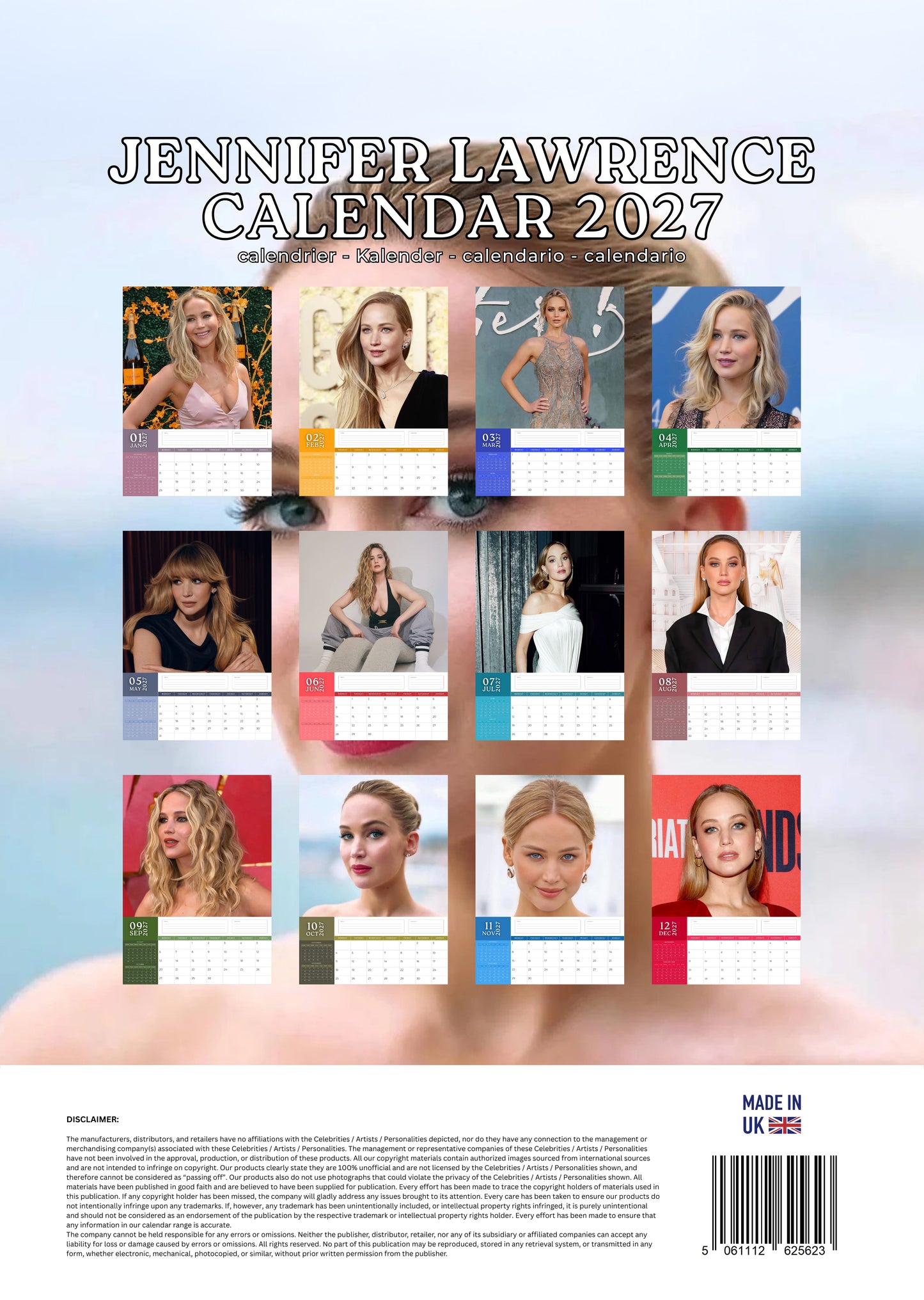 Jennifer Lawrence Calendar 2027 – M-PRA Range