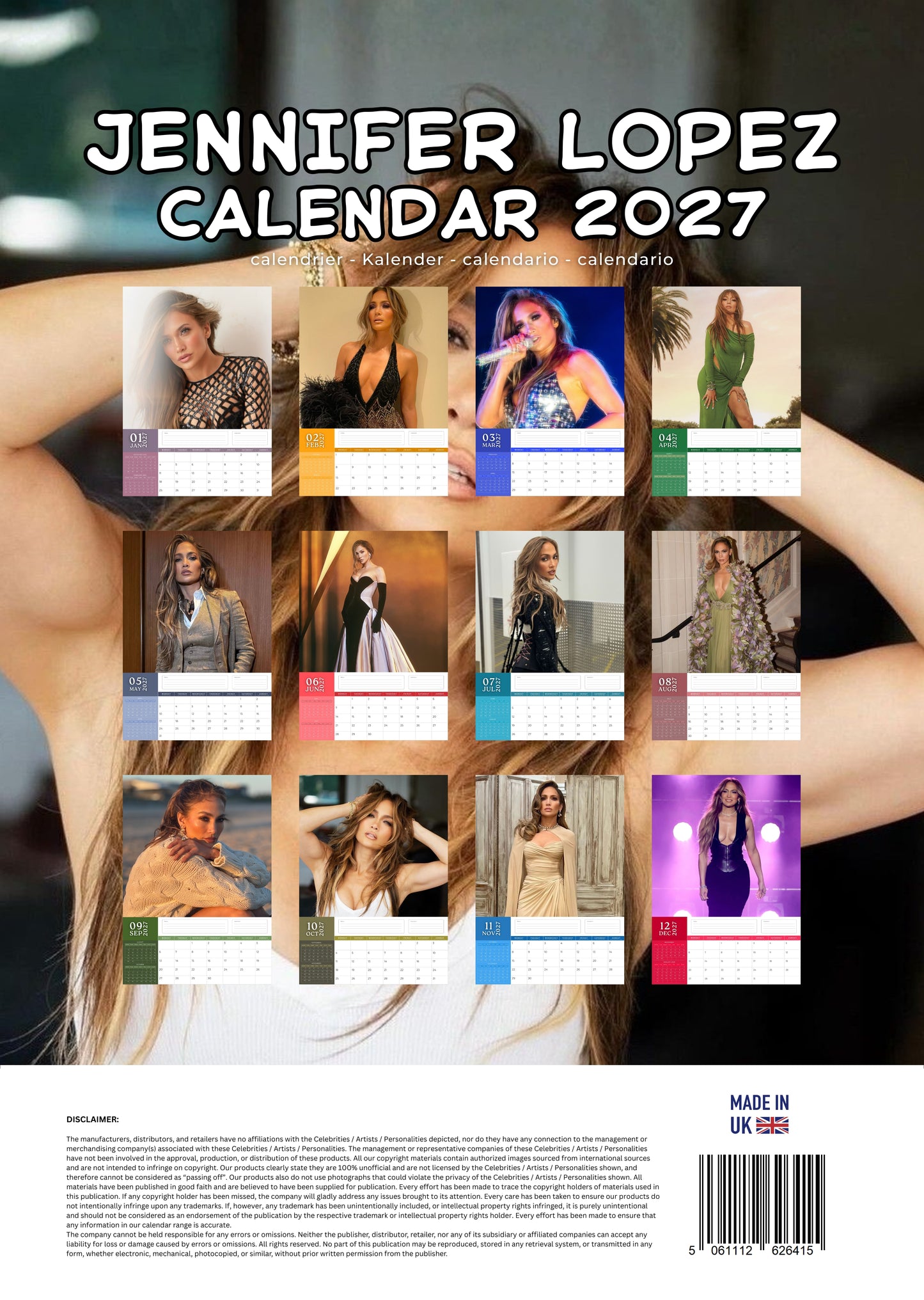 Jennifer Lopez Music Calendar 2027 – M-PRA Range
