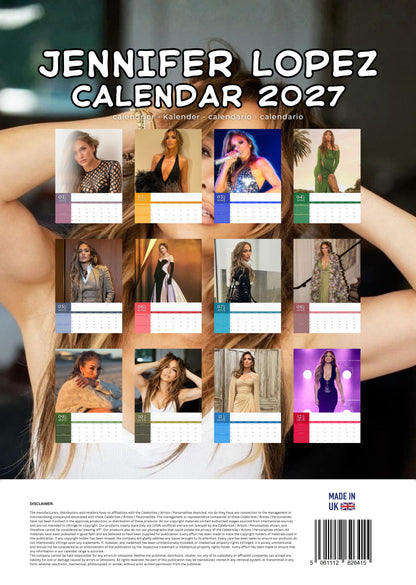 Jennifer Lopez Music Calendar 2027 – M-PRA Range