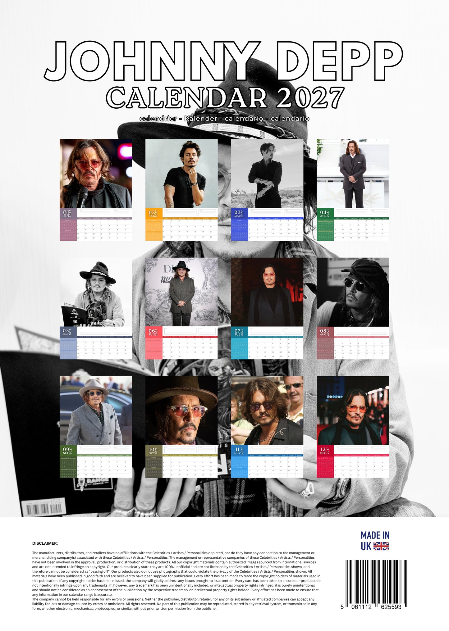 Johnny Depp Calendar 2027 – M-PRA Range