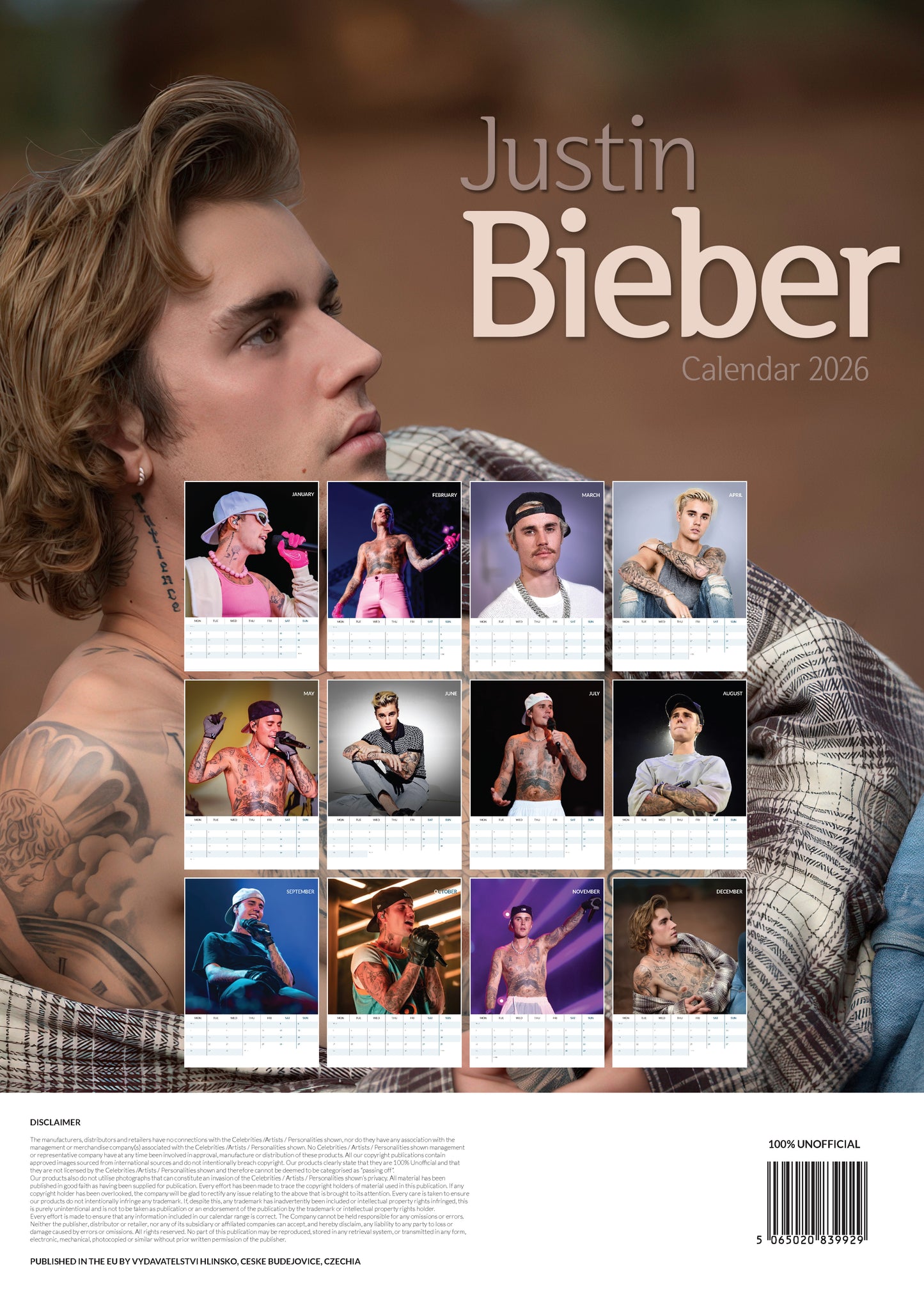 Justin Bieber Calendar 2026 – RR Range