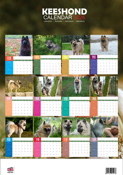 Keeshond Dog Calendar 2026 – M-PRA Range
