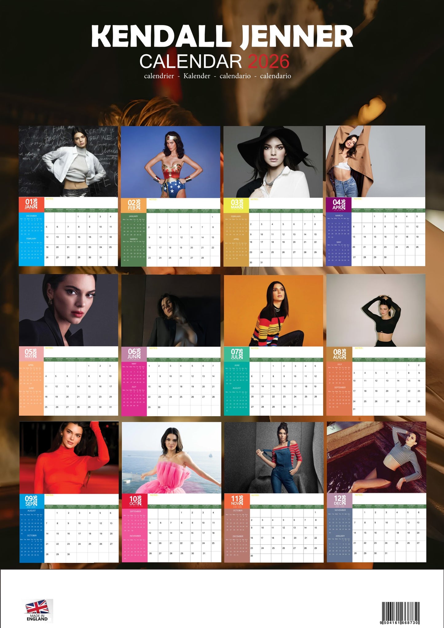 Kendall Jenner Celebrity Calendar 2026 – M-PRA Range